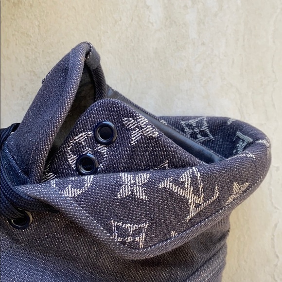 LOUIS VUITTON Monogram Denim High Top Sneakers - Picture 5 of 14